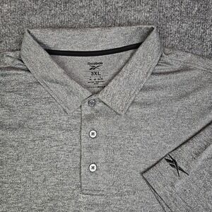 Reebok Speedwick Golf Polo Shirt Mens 3XL Grey Short Sleeve Performance Stretch
